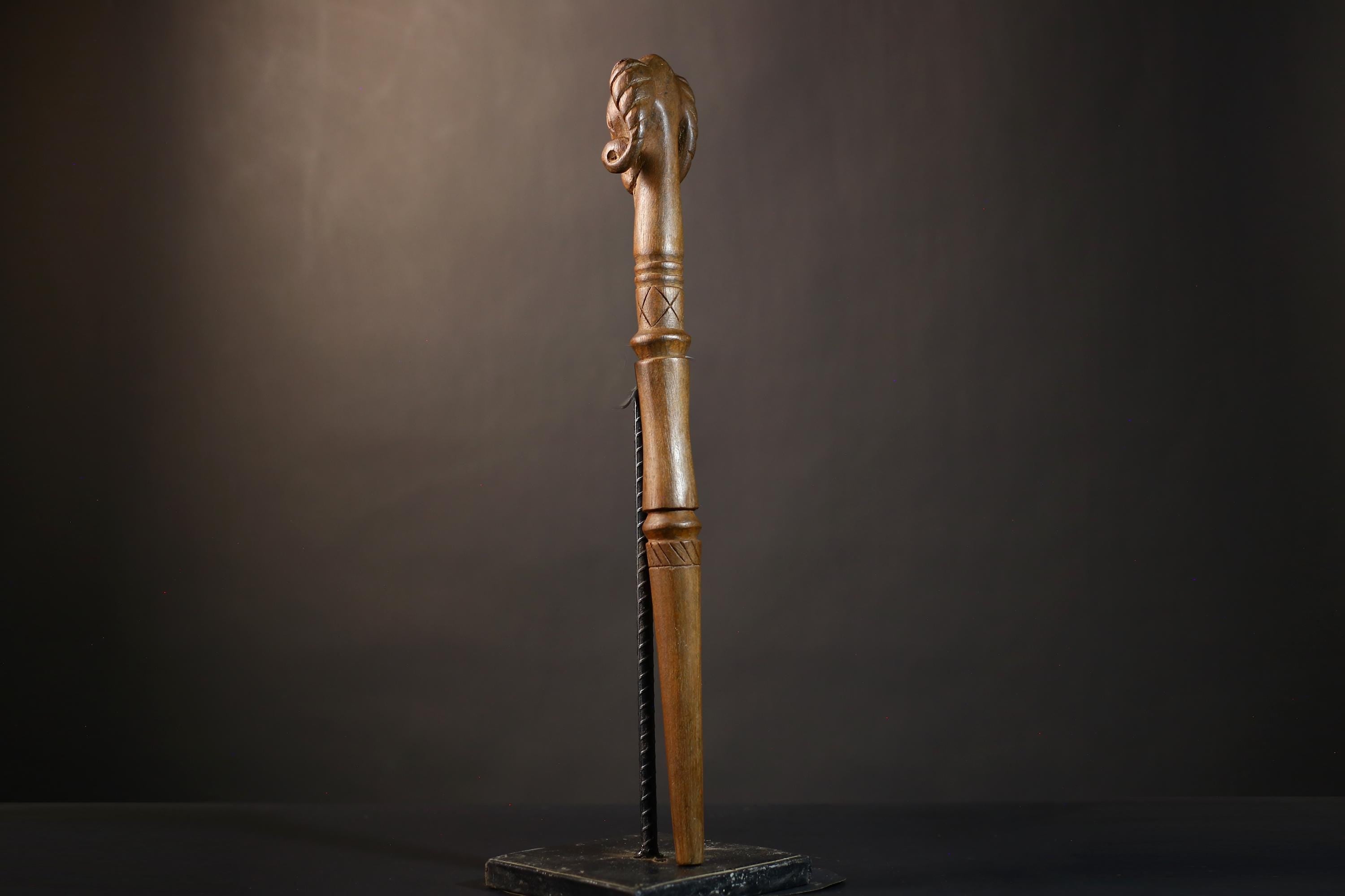 African Walking Stick | Handcrafted Art | Unique Decor | Intricate Wooden Carvings | Antique Collectible | Gifts for Him-G4880