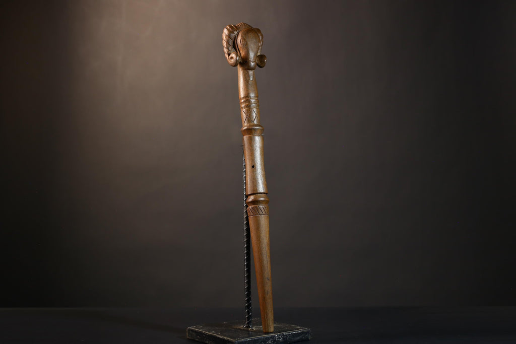African Walking Stick | Handcrafted Art | Unique Decor | Intricate Wooden Carvings | Antique Collectible | Gifts for Him-G4880