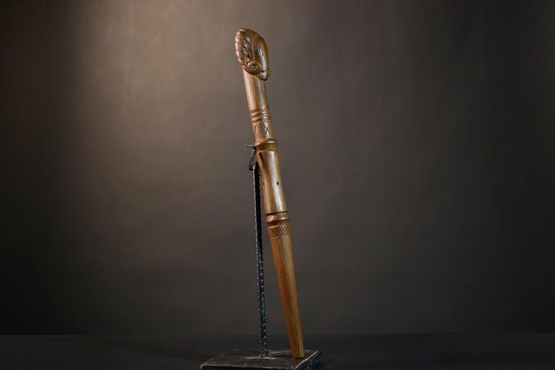 African Walking Stick | Handcrafted Art | Unique Decor | Intricate Wooden Carvings | Antique Collectible | Gifts for Him-G4880