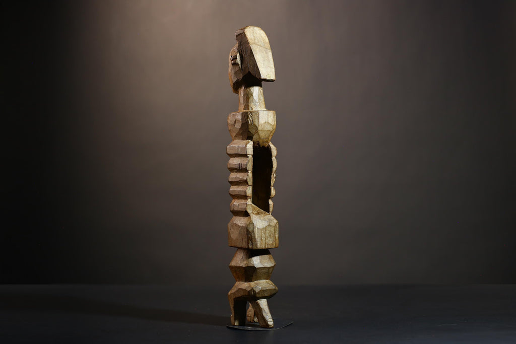 African Mende Style Slit Drum | Unique Tribal Art | Handcrafted Decor | Sierra Leone Artisan | Cultural Music Instrument-G4879