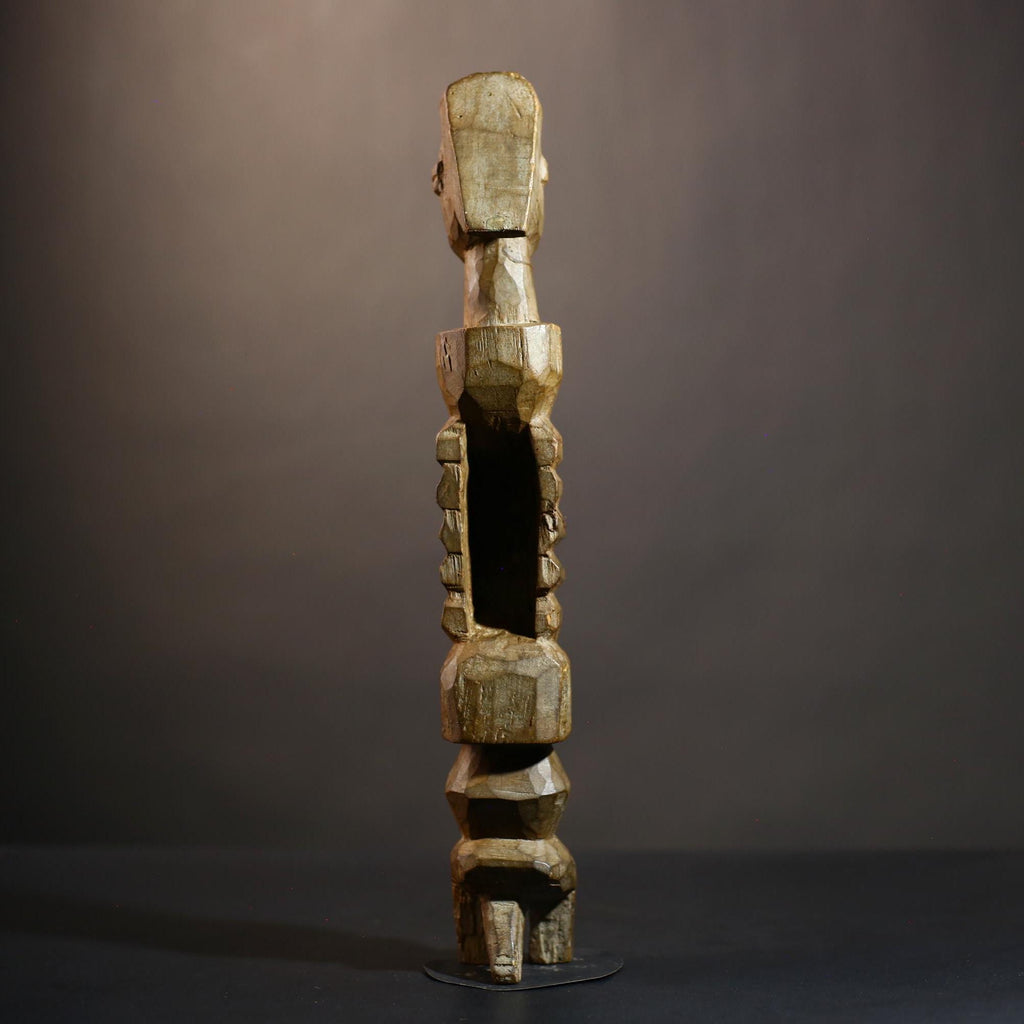 African Mende Style Slit Drum | Unique Tribal Art | Handcrafted Decor | Sierra Leone Artisan | Cultural Music Instrument-G4879