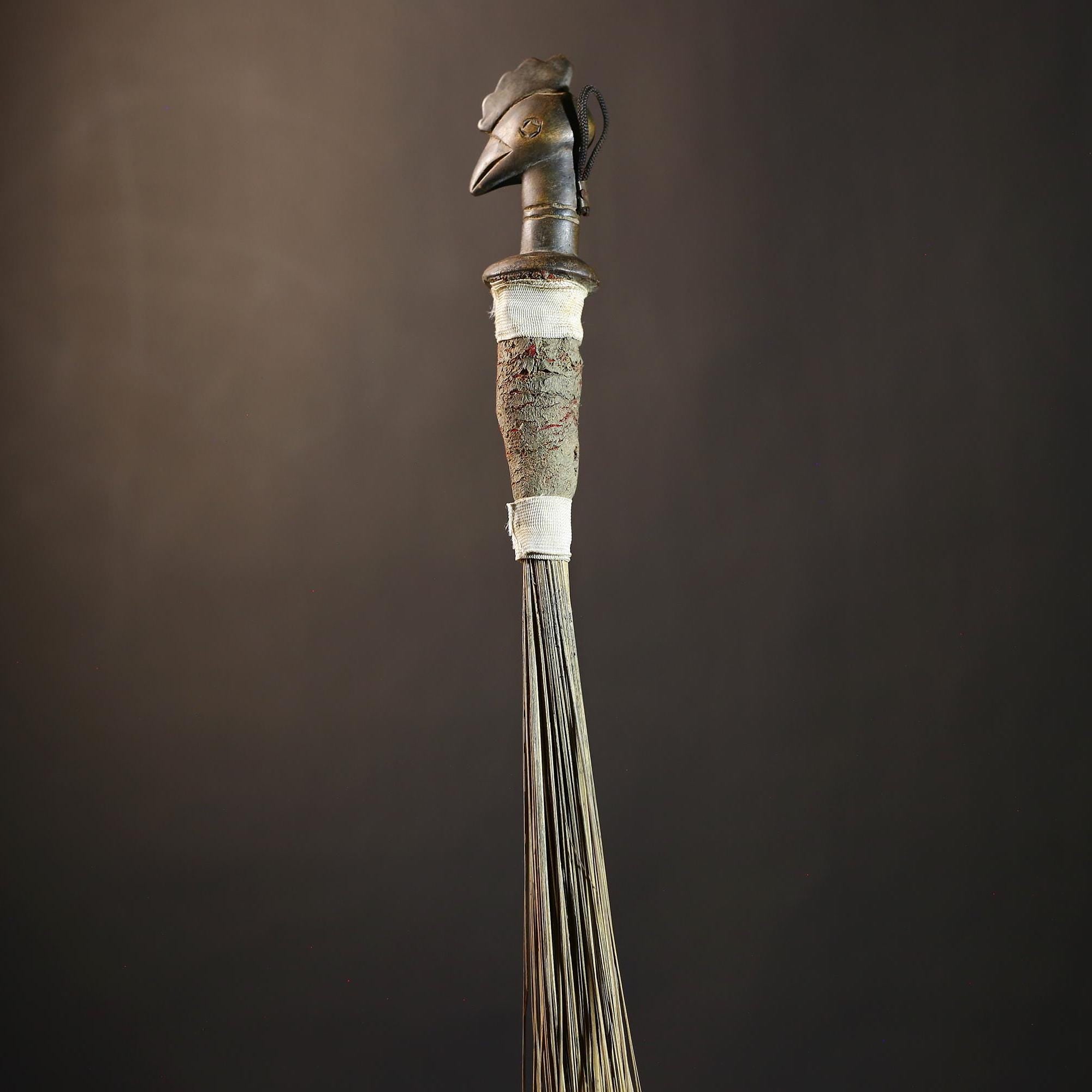 African Handcrafted Fly Whisk | Unique Home Décor | Artisan Craft | Bohemian Style | Eco-Friendly Decor | Cultural Gifts | Designs-G4892