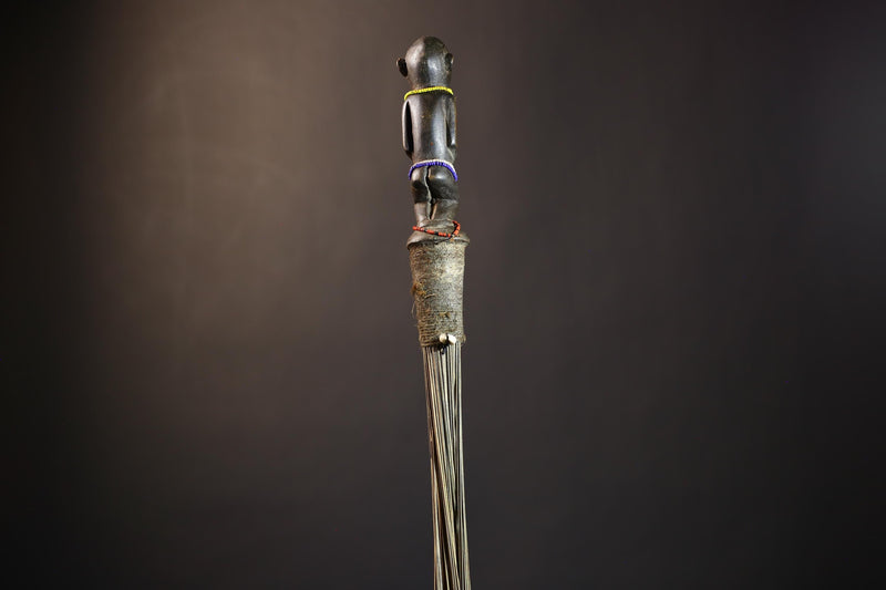 African Handmade Fly Whisk | Unique Tribal Design | Decorative Wall Art | Authentic African Decor | Traditional Home Accent | Cultural-G4891