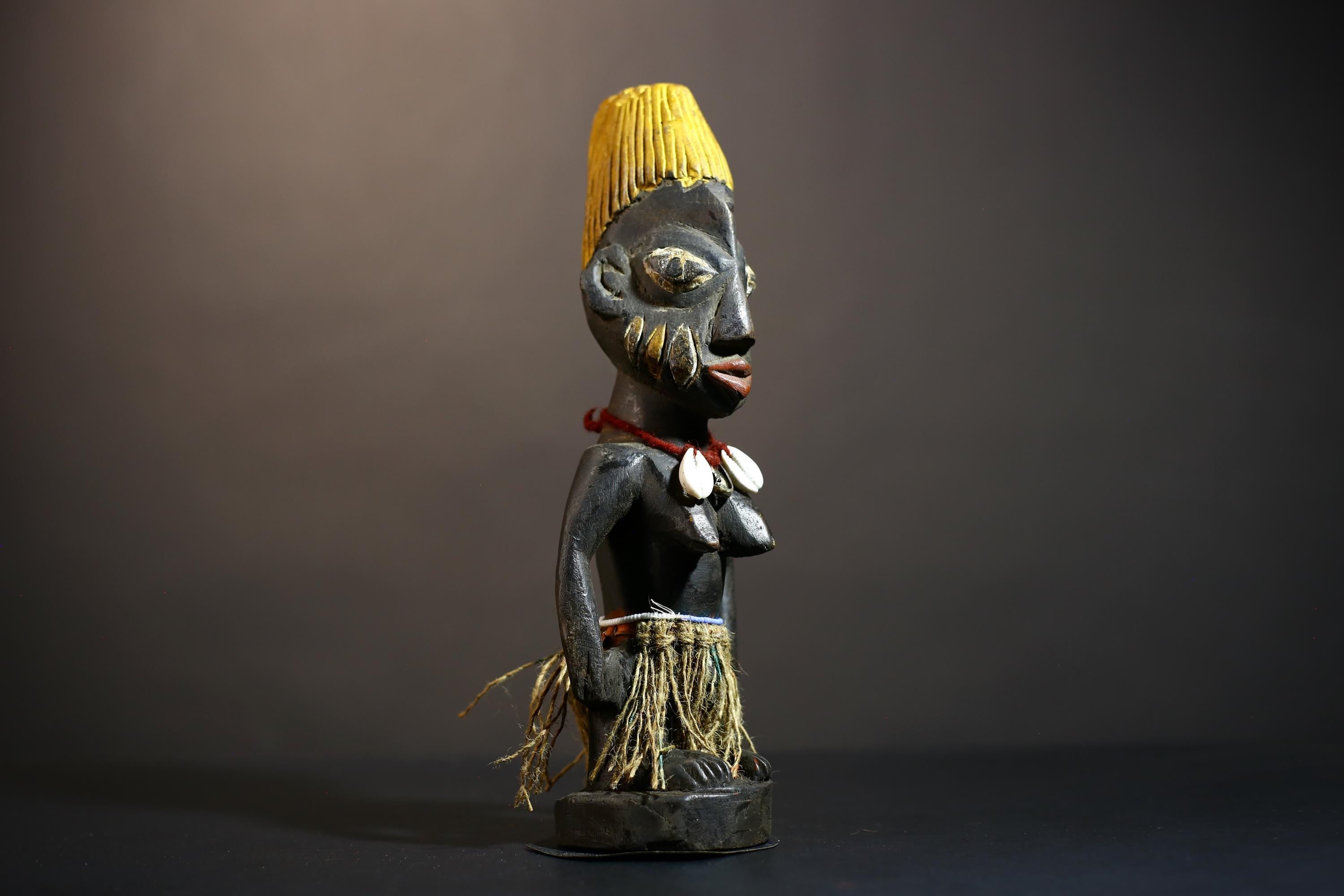 African Yoruba Figures Sculpture | Handmade Tribal Art | Nigeria Decorative Piece | Unique Collectible | Ethnic Home Décor | Craft-G4887