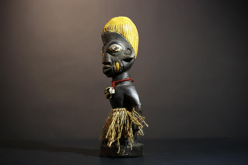 African Yoruba Tribal Art Sculpture | Handmade Figures from Nigeria | Unique Cultural Decor for Home | Artisan Craftsmanship -G4886