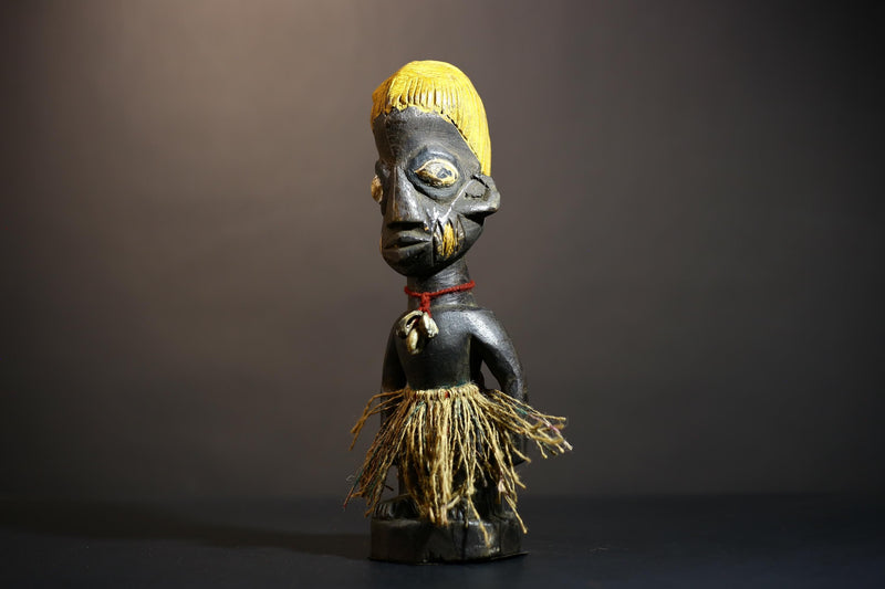 African Yoruba Tribal Art Sculpture | Handmade Figures from Nigeria | Unique Cultural Decor for Home | Artisan Craftsmanship -G4886