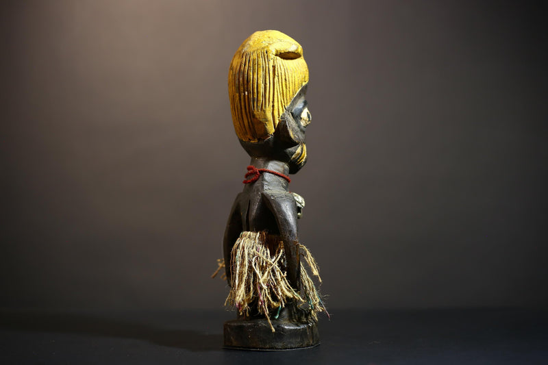 African Yoruba Tribal Art Sculpture | Handmade Figures from Nigeria | Unique Cultural Decor for Home | Artisan Craftsmanship -G4886