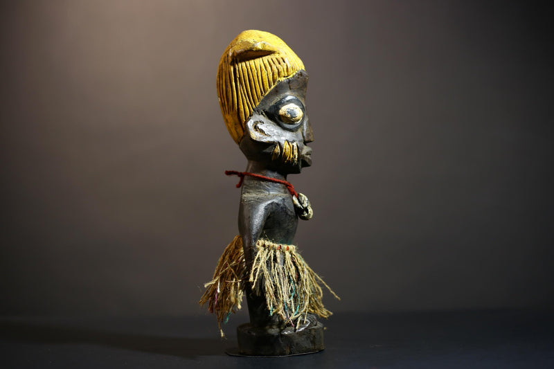 African Yoruba Tribal Art Sculpture | Handmade Figures from Nigeria | Unique Cultural Decor for Home | Artisan Craftsmanship -G4886