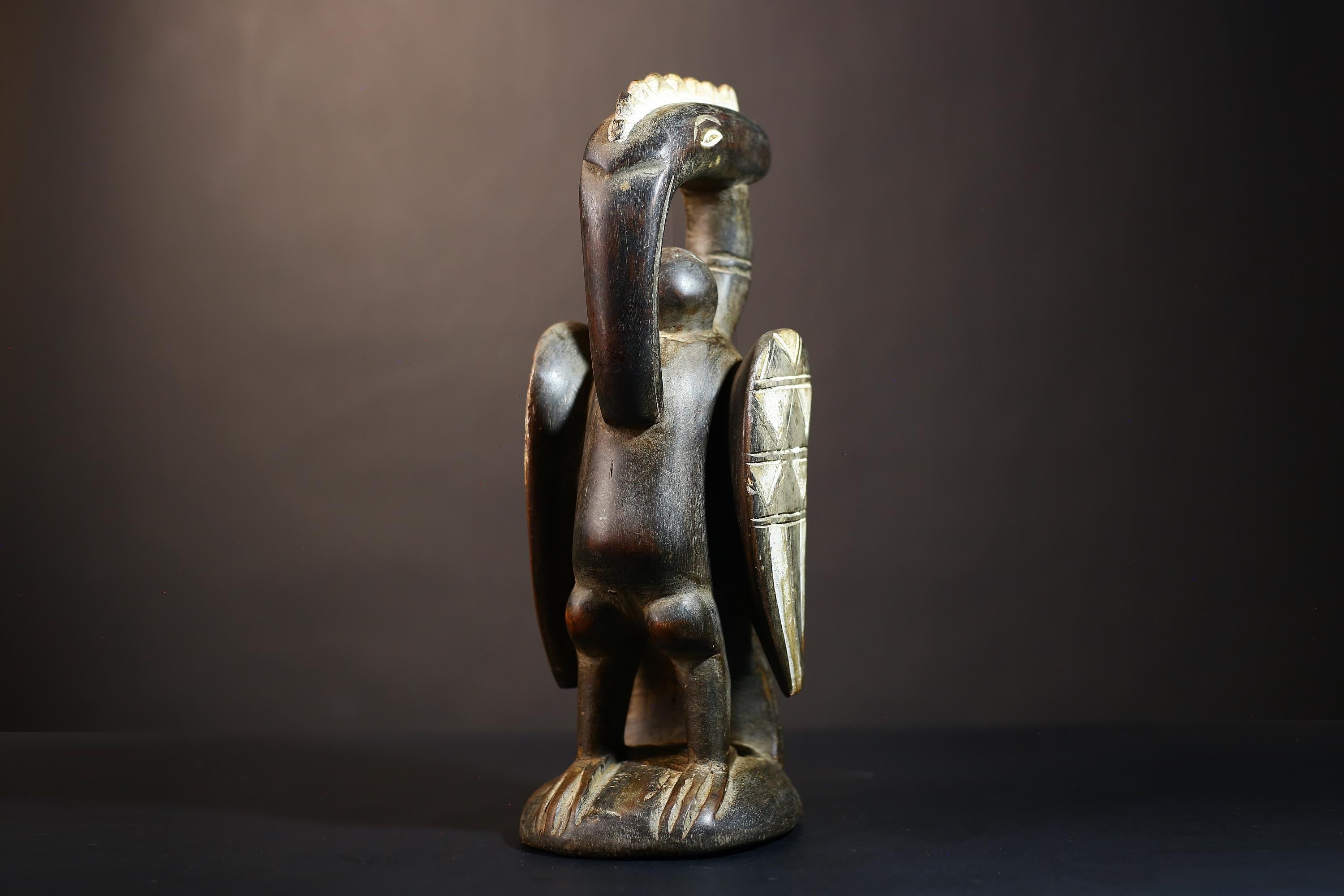 African Wooden Statue | Senufo Bird Fertility Sculpture | Vintage Tribal Art | Unique Home Decor -G5029