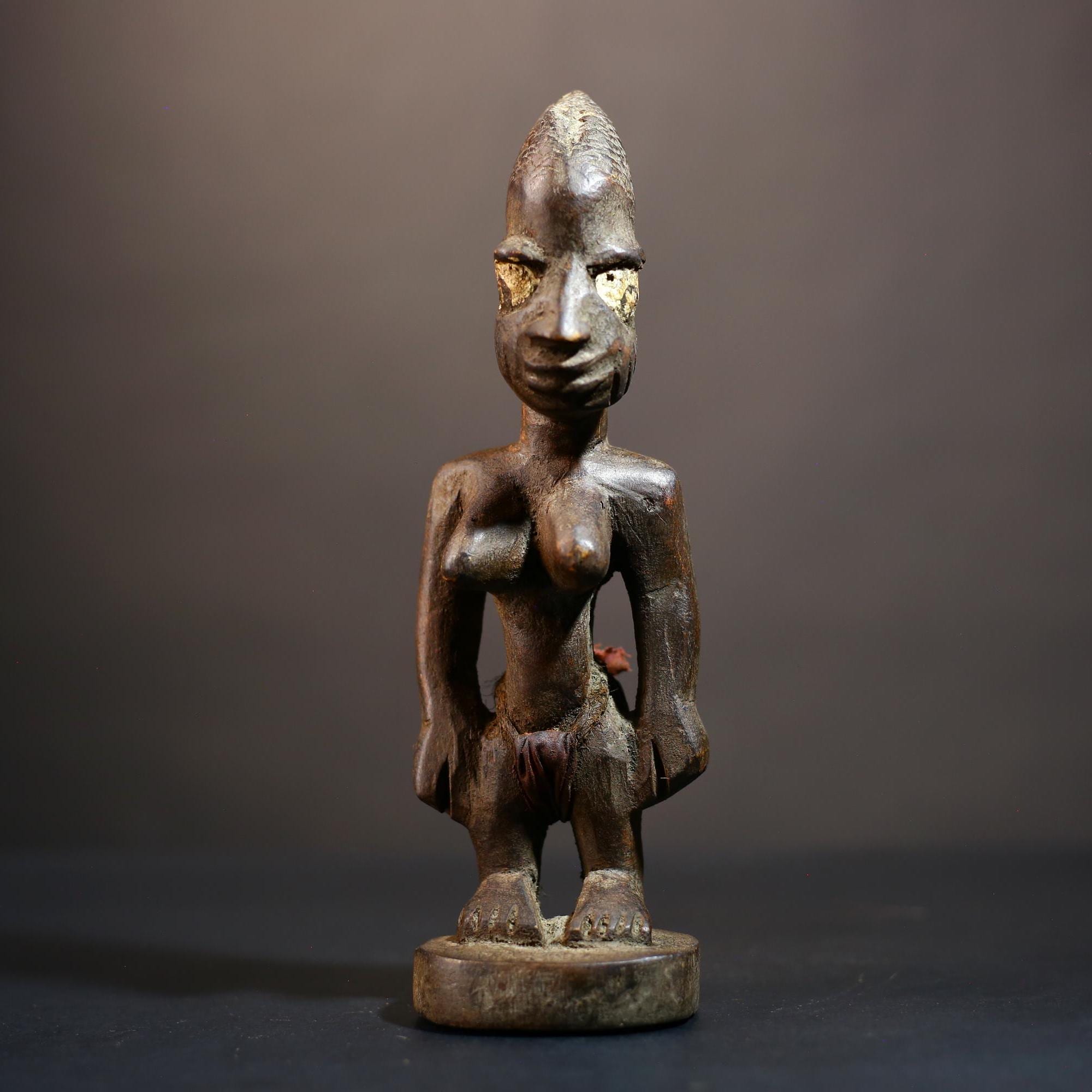 African Vintage Figurine | Rare Carved Wood Sculpture | Dan Female Art | Unique Home Decor | Collectible Ethnic Statue-G5027