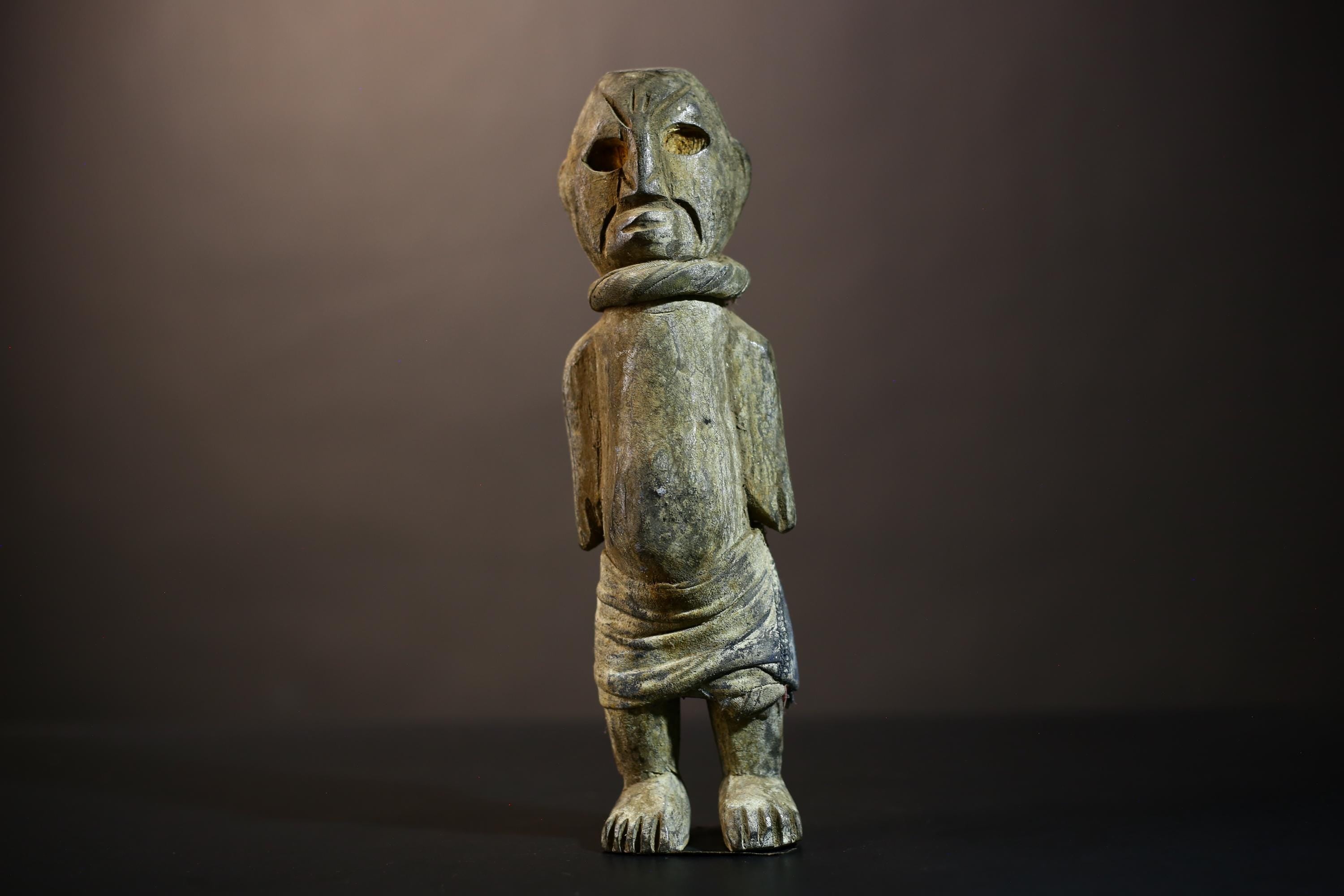 African Nkisi Nkondi Figurine | Brown Color Powerful Spirit Art Sculpture | Unique Home Decor | Cultural Collectible Piece-G5025