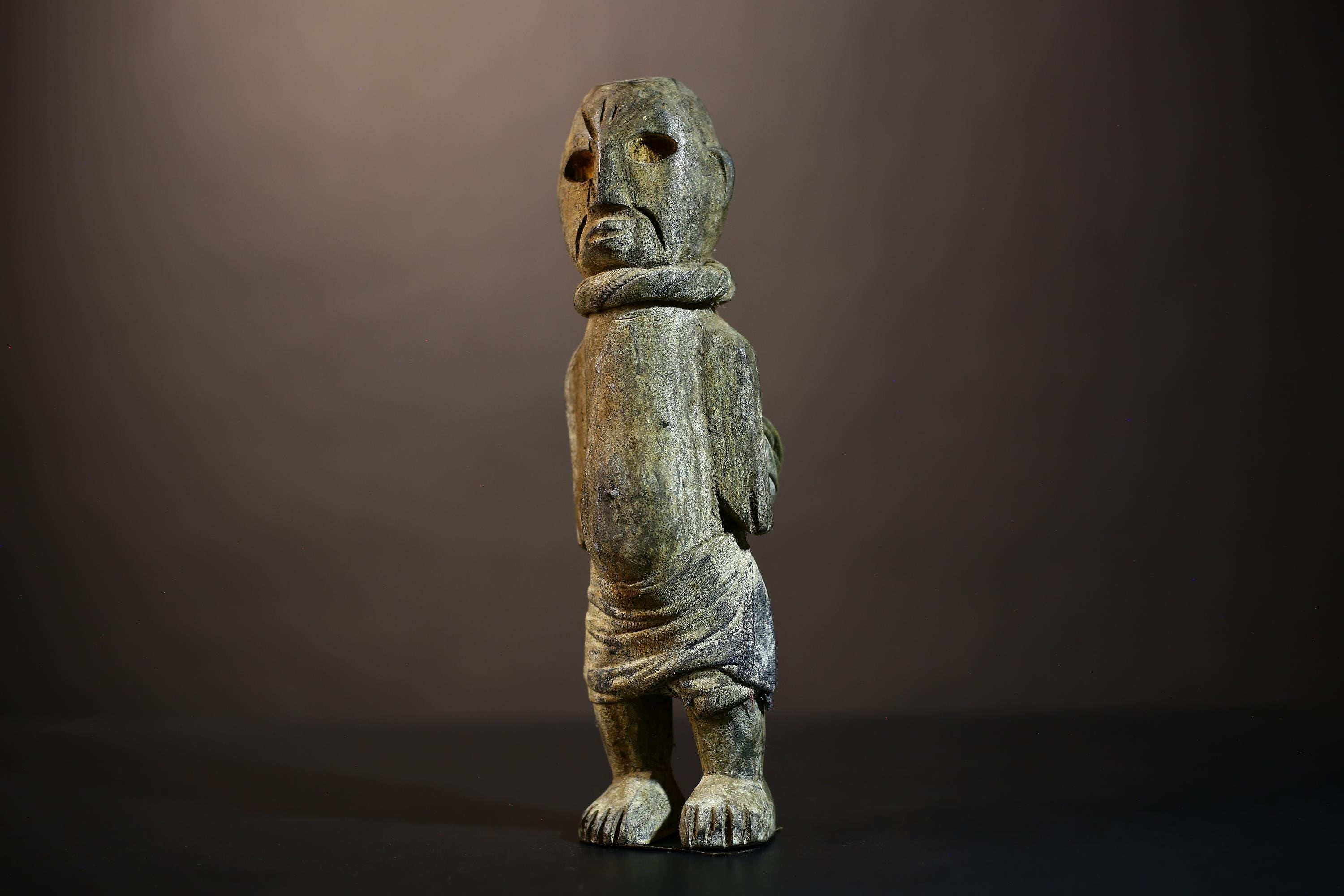 African Nkisi Nkondi Figurine | Brown Color Powerful Spirit Art Sculpture | Unique Home Decor | Cultural Collectible Piece-G5025