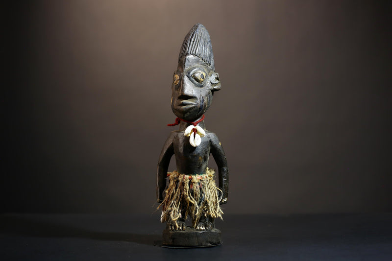 African Yoruba Tribal Figures - Unique Handcrafted Sculptures from Nigeria for Home Decor-G4898