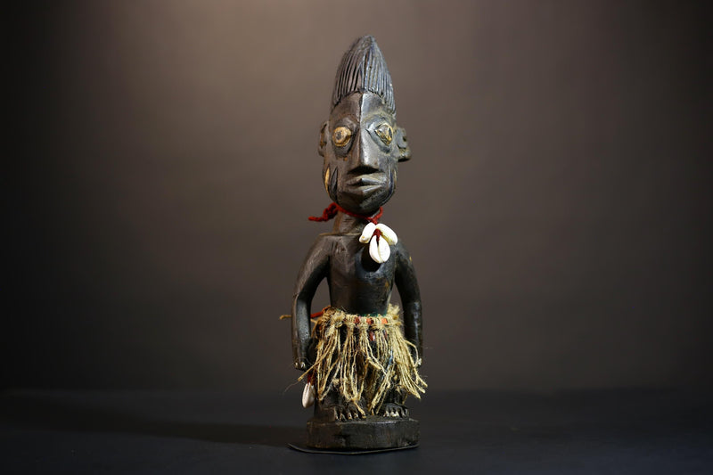 African Yoruba Tribal Figures - Unique Handcrafted Sculptures from Nigeria for Home Decor-G4898