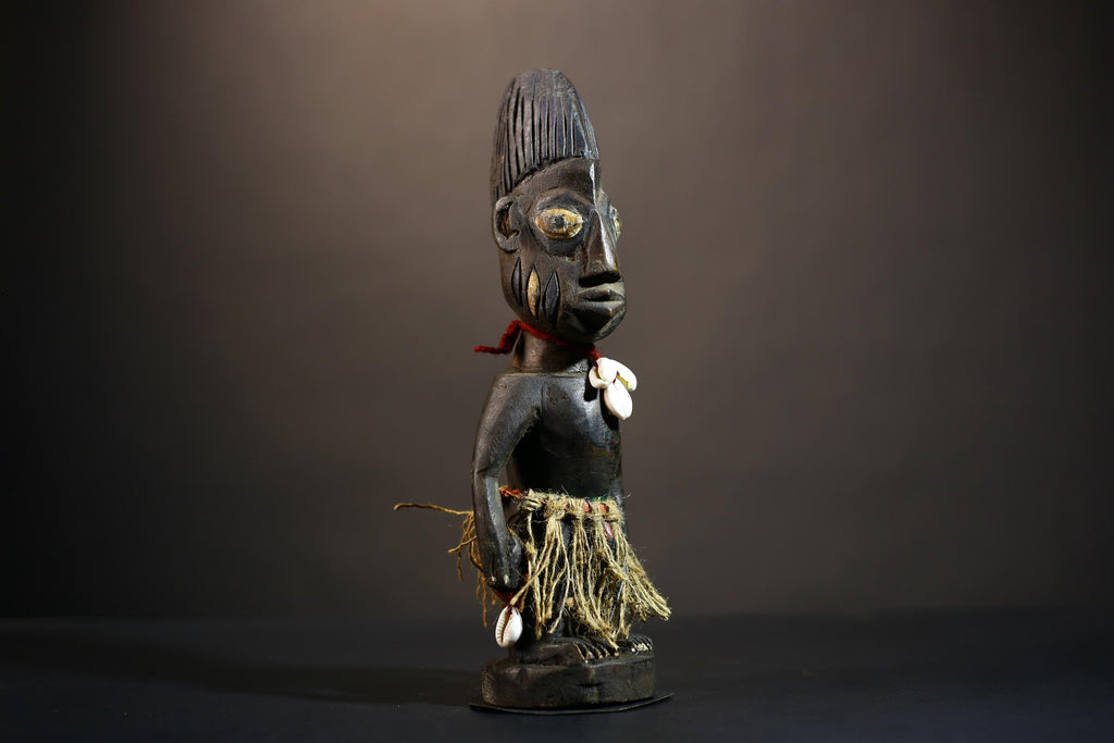African Yoruba Tribal Figures - Unique Handcrafted Sculptures from Nigeria for Home Decor-G4898