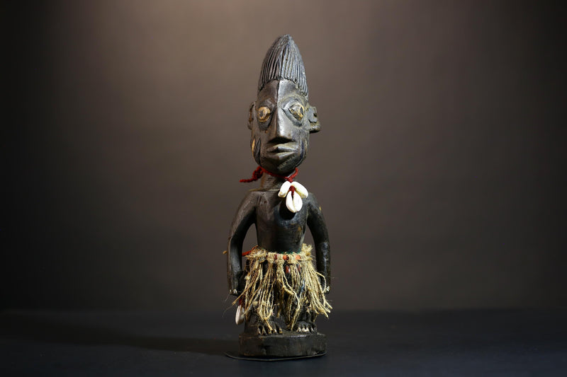 African Yoruba Tribal Figures - Unique Handcrafted Sculptures from Nigeria for Home Decor-G4898