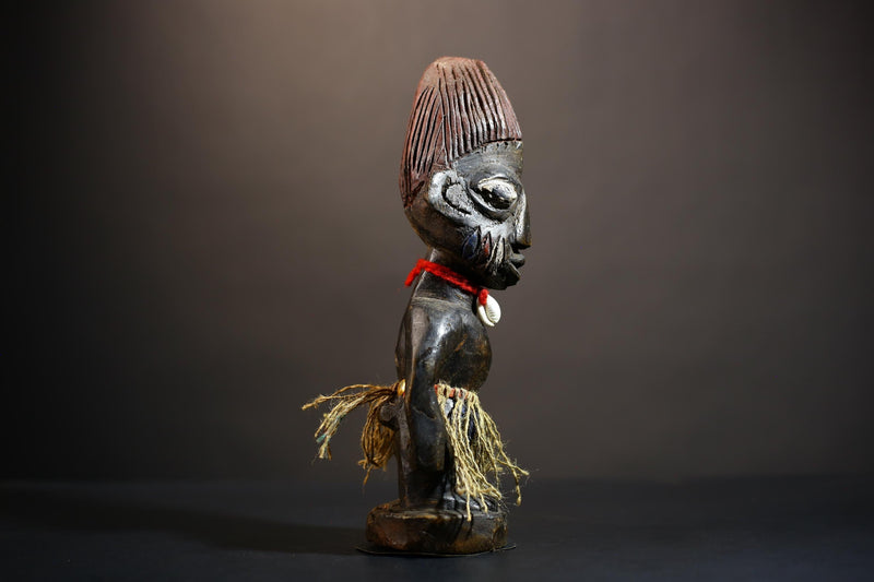 African Yoruba Tribal Figures - Unique Handcrafted Sculptures from Nigeria for Home Decor-G4897