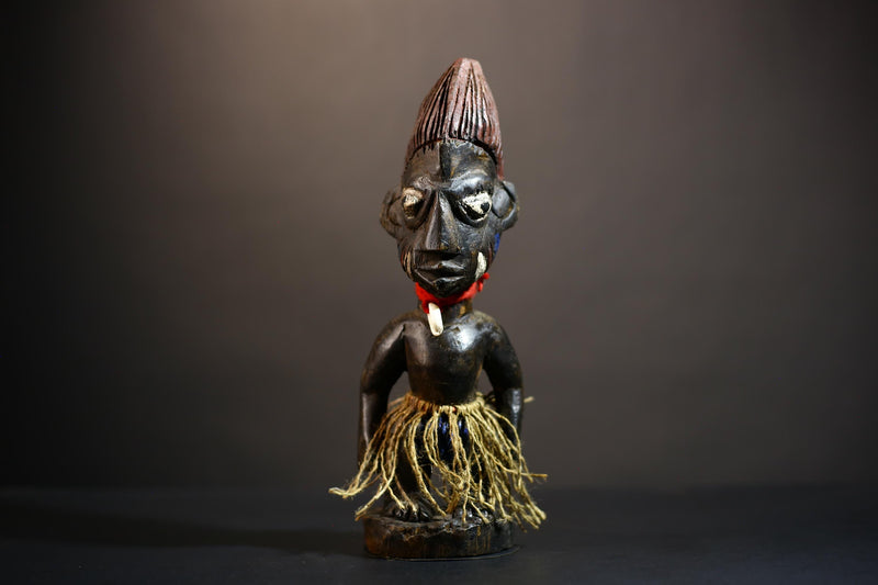 African Yoruba Tribal Figures - Unique Handcrafted Sculptures from Nigeria for Home Decor-G4897