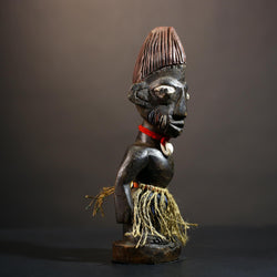 African Yoruba Tribal Figures - Unique Handcrafted Sculptures from Nigeria for Home Decor-G4897