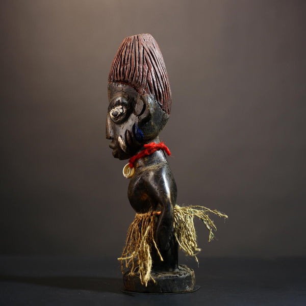 African Yoruba Tribal Figures - Unique Handcrafted Sculptures from Nigeria for Home Decor-G4897