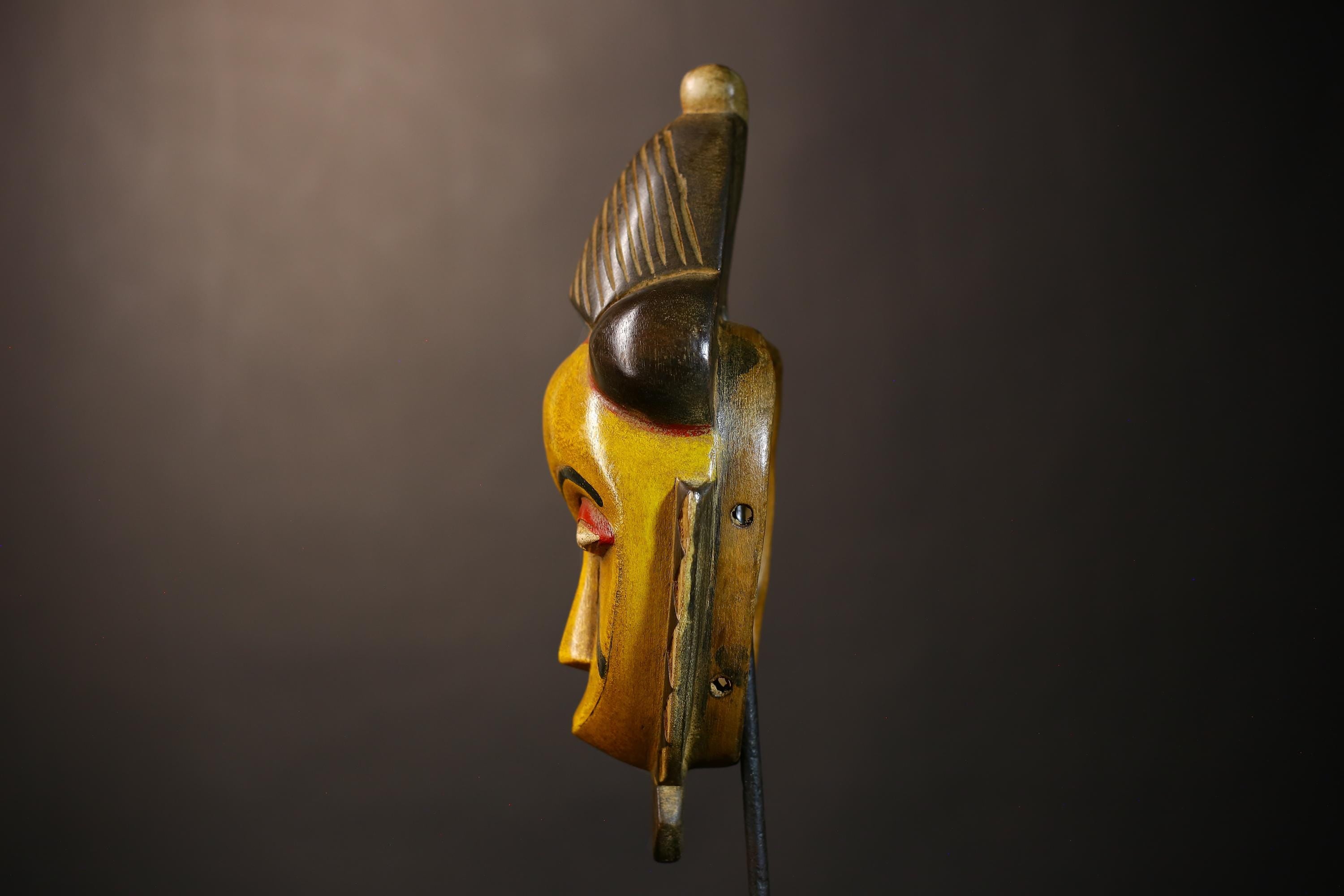 African Vintage Mask | Guro Yellow | Hand Carved Wooden | Tribal Wall Art | Unique Decor | Ethnic Art | Artisan Craft | Home Design-G5037