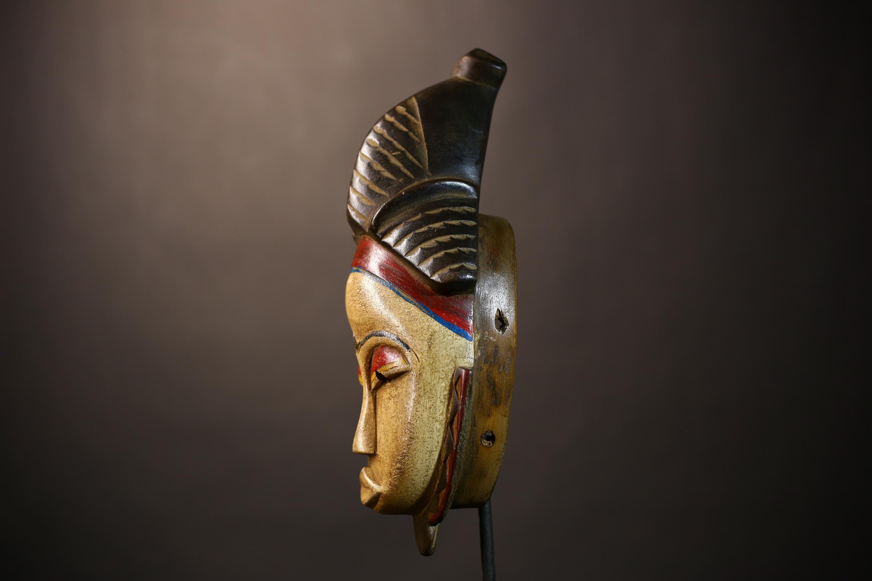 African Vintage Hand-Carved Guro Mask | Unique Tribal Wall Décor | Art Piece | Ethnic Home Accent | Artisan Craftsmanship-G5049