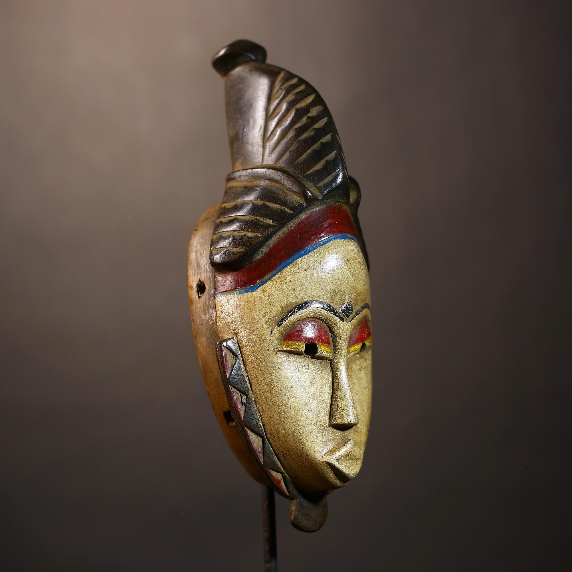 African Vintage Hand-Carved Guro Mask | Unique Tribal Wall Décor | Art Piece | Ethnic Home Accent | Artisan Craftsmanship-G5049
