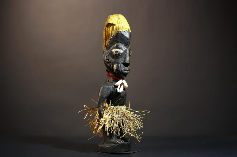 African Yoruba Tribal Figures | Unique Handcrafted Sculptures | Home Decor | Artisan Collectibles | Bohemian Accent Pieces-G4905