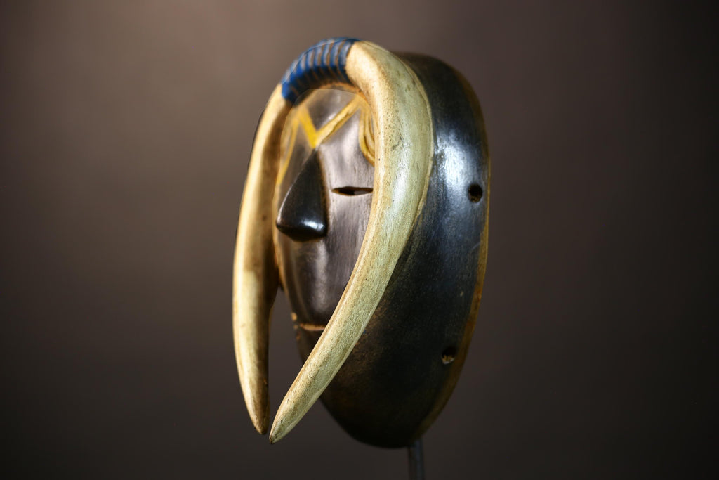 African Guro Mask | Antique Hand-Carved | Wooden Wall Art | Unique Decorative Piece | Tribal Home Decor | Ethnic Art Collection-G5063