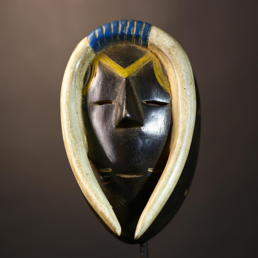 African Guro Mask | Antique Hand-Carved | Wooden Wall Art | Unique Decorative Piece | Tribal Home Decor | Ethnic Art Collection-G5063