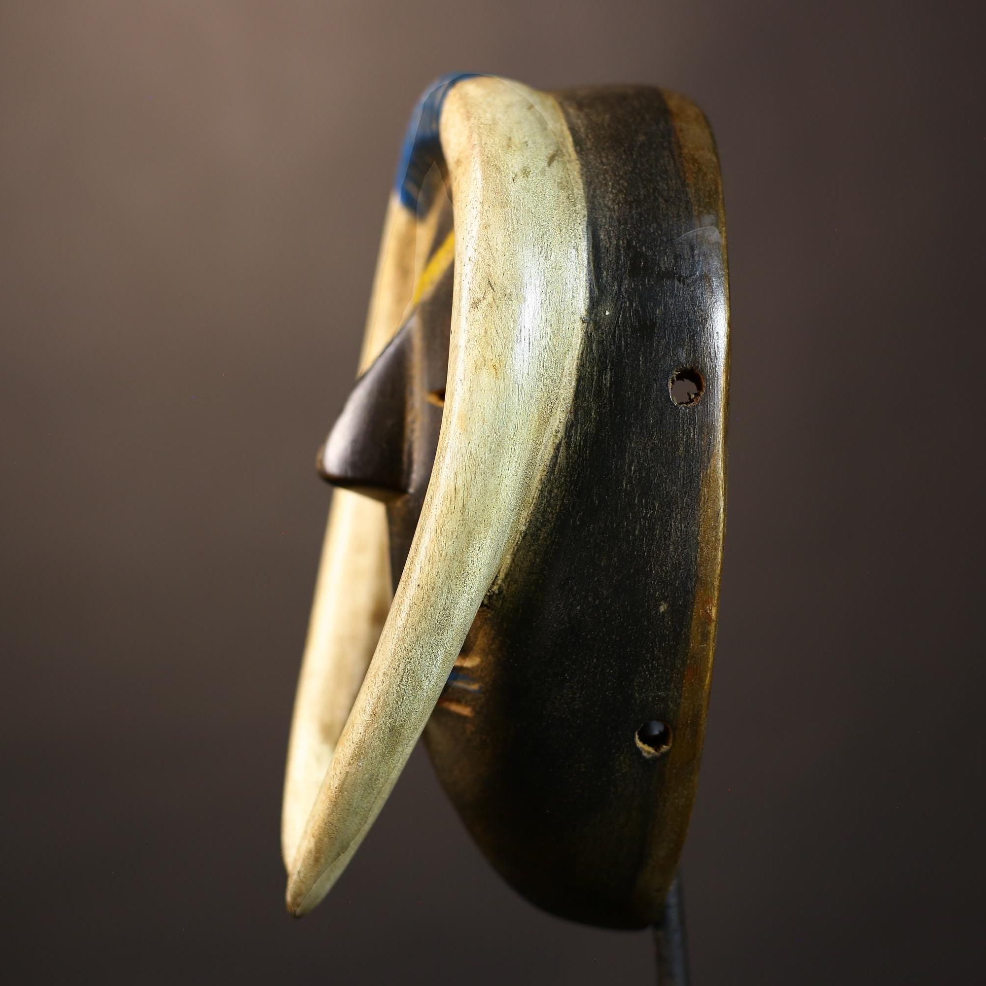 African Guro Mask | Antique Hand-Carved | Wooden Wall Art | Unique Decorative Piece | Tribal Home Decor | Ethnic Art Collection-G5063