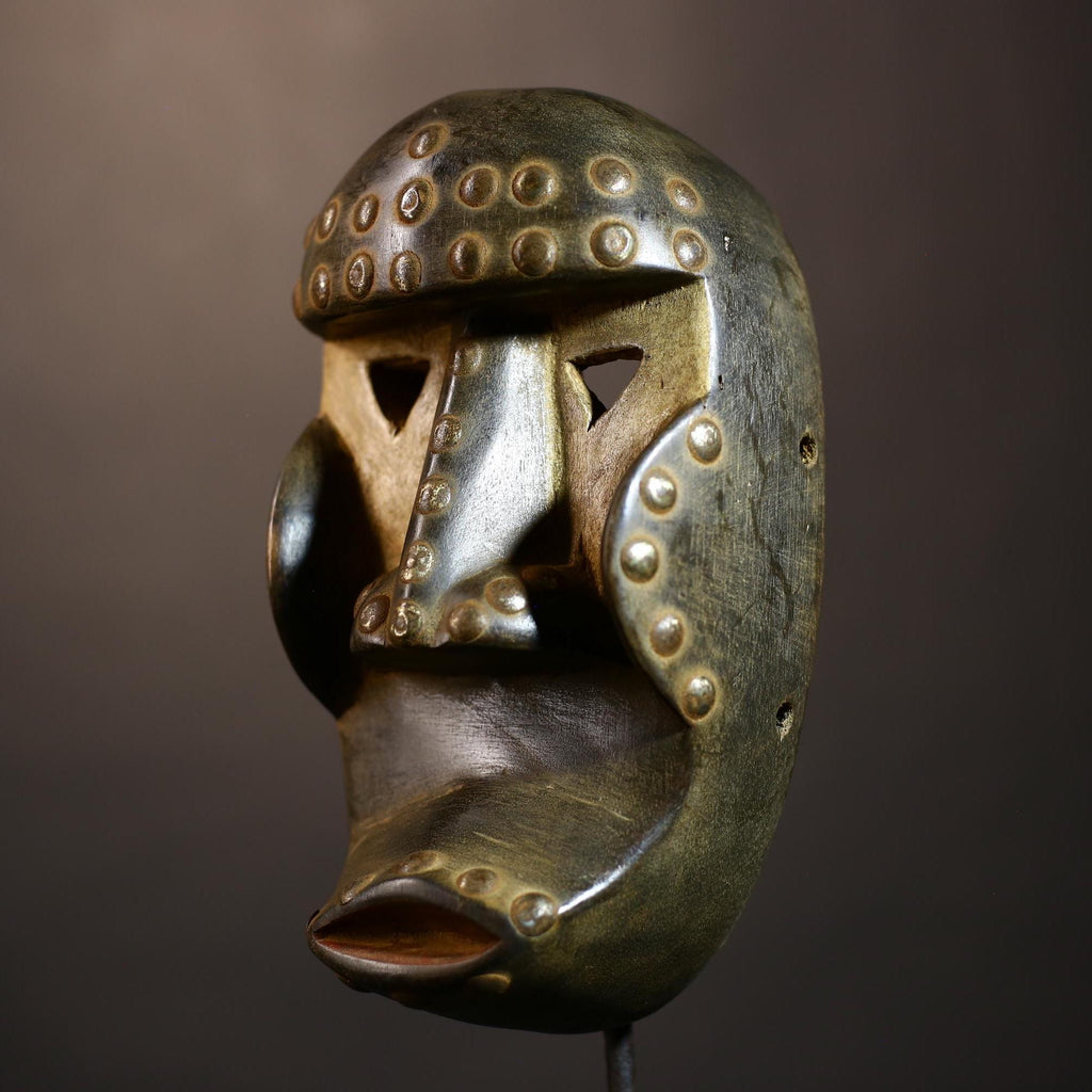 African Antique Dan Mask | Wood Carved Art | Rare Tribal Ritual Piece | Unique Home Decor | Ethnic Collectible | Cultural Artifact-G5061