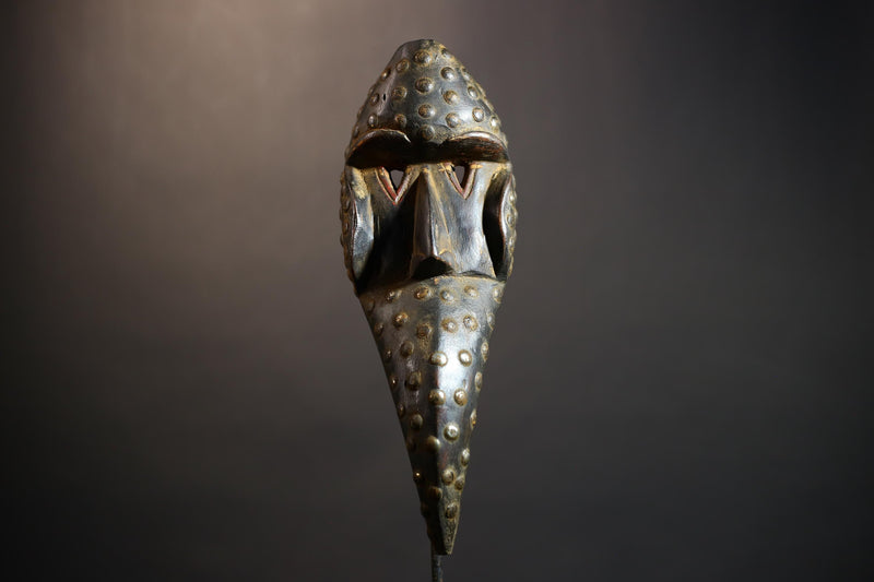 African Tribal Bird Mask | Hand-Carved Wood Decor | Authentic Traditional Art | Unique Cultural Wall Hanging | Artisan Craft-G4913