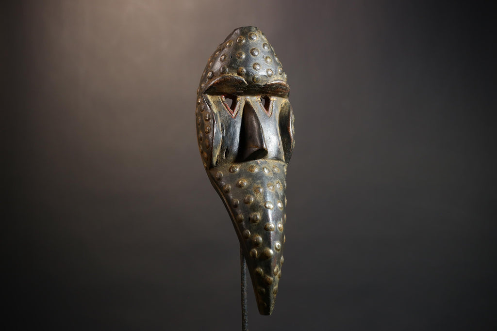 African Tribal Bird Mask | Hand-Carved Wood Decor | Authentic Traditional Art | Unique Cultural Wall Hanging | Artisan Craft-G4913