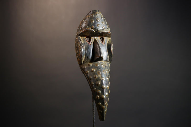 African Tribal Bird Mask | Hand-Carved Wood Decor | Authentic Traditional Art | Unique Cultural Wall Hanging | Artisan Craft-G4913