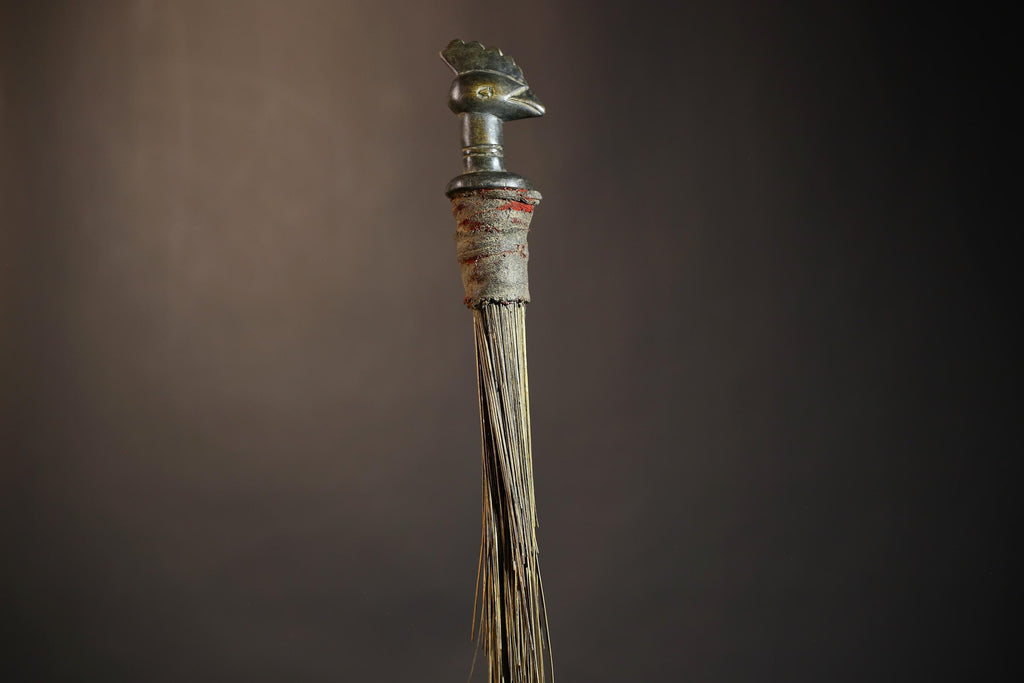 African Traditional Fly Whisk Handmade Straw | Tribal Ceremonial Decor | Unique Cultural Accent | Artisan Home Decoration Piece-G4910