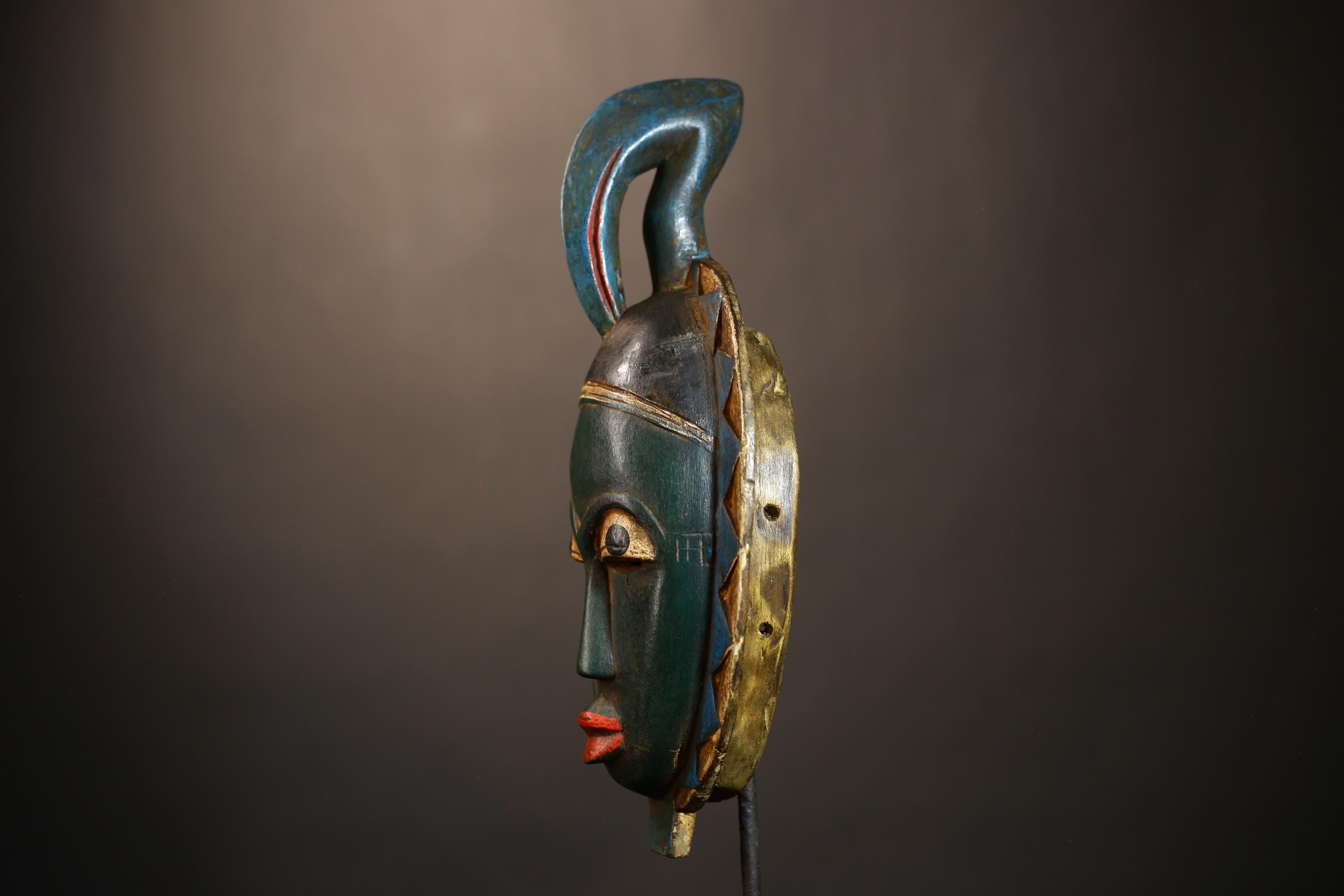 Hand-Carved African Mask | Vintage Guro & Baule Tribal Art | Unique Wooden Wall Décor | Cultural Collectible Display-G4927