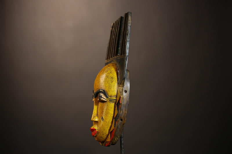 Handmade Bambara Ntomo Initiation Mask | African Tribal Wall Art | Unique Wooden Home Décor | Cultural Masque Display-G4926