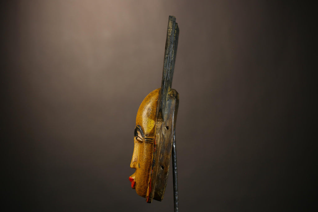 Handmade Bambara Ntomo Initiation Mask | African Tribal Wall Art | Unique Wooden Home Décor | Cultural Masque Display-G4926
