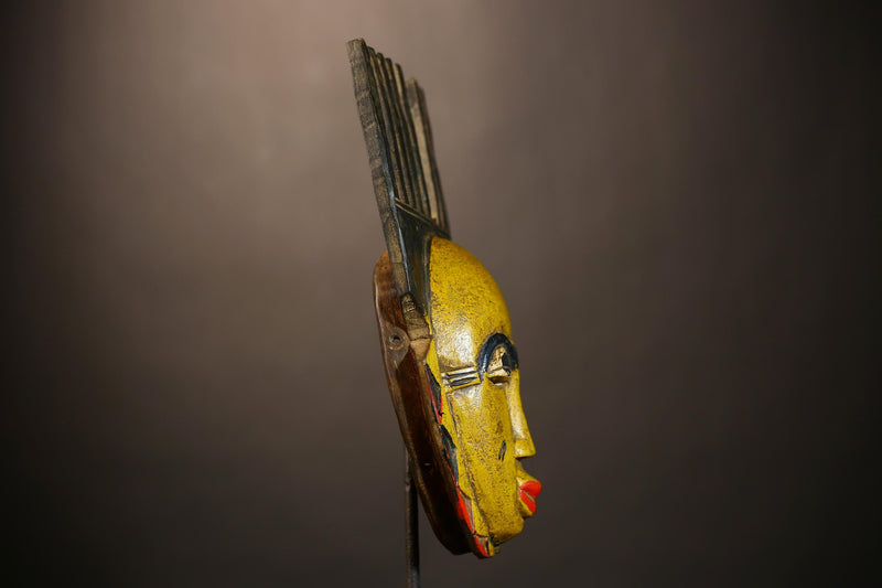 Handmade Bambara Ntomo Initiation Mask | African Tribal Wall Art | Unique Wooden Home Décor | Cultural Masque Display-G4926
