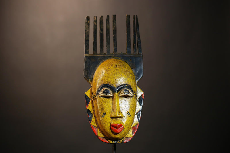 Handmade Bambara Ntomo Initiation Mask | African Tribal Wall Art | Unique Wooden Home Décor | Cultural Masque Display-G4926