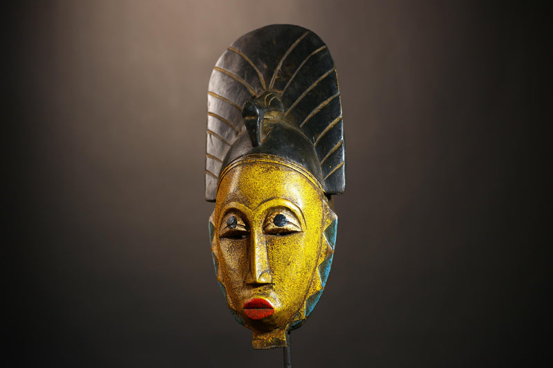 Handmade Bambara Ntomo Initiation Mask | African Tribal Wall Art | Unique Wooden Home Décor | Cultural Masque Display -G4925