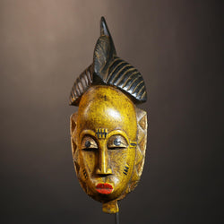 Handcrafted Guro Baule African Masks | Unique Wall Decor | Cultural Gift | Wooden Tribal Mask Art-G4922