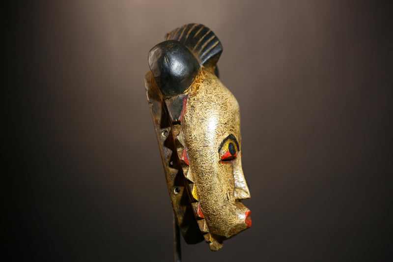 Guro Baule Hand-Carved African Mask | Unique Tribal Wall Art | Wooden Home Decor | Cultural Decor Piece -G4921