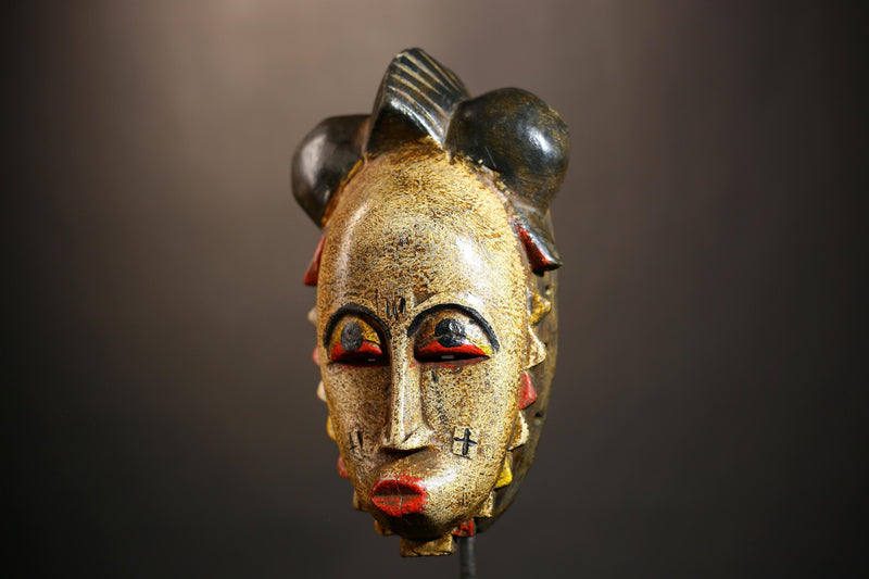 Guro Baule Hand-Carved African Mask | Unique Tribal Wall Art | Wooden Home Decor | Cultural Decor Piece -G4921