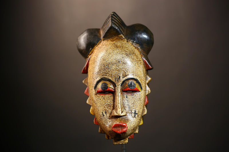 Guro Baule Hand-Carved African Mask | Unique Tribal Wall Art | Wooden Home Decor | Cultural Decor Piece -G4921