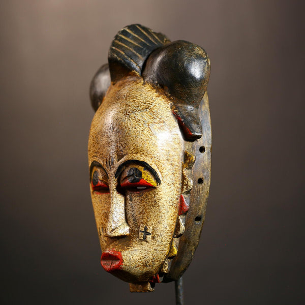 Guro Baule Hand-Carved African Mask | Unique Tribal Wall Art | Wooden Home Decor | Cultural Decor Piece -G4921