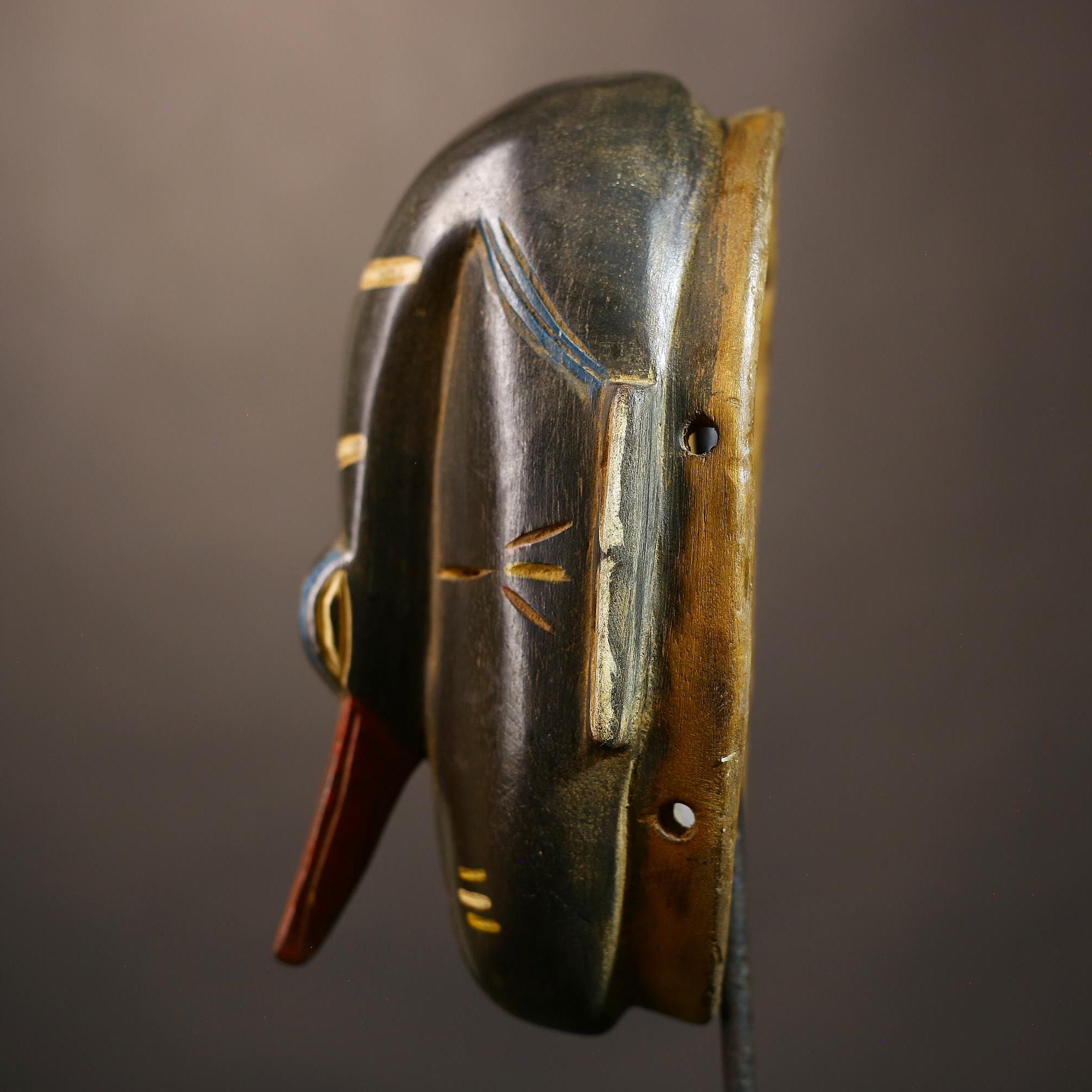 African Guro Mask | Vintage Hand-Carved Tribal Art | Unique Wooden Decor | Ethnic Wall Sculpture | Cultural Home Accent-G5083