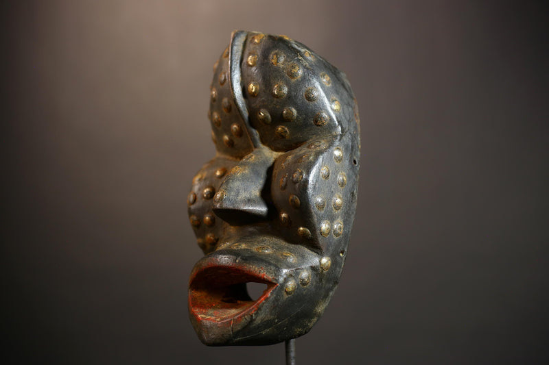 Antique Dan Keran Mask | African Wooden Art from Liberia | Unique Decor | Cultural Collectible | Tribal Wall Hanging-G4932