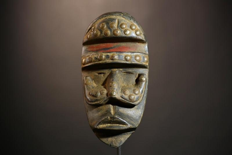 Antique Dan Keran African Mask | Unique Wooden Art from Liberia | Vintage Decor Piece | Cultural Wall Hanging Accent-G4930